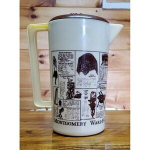 Vintage Montgomery Ward & Co. Tan and Brown 2 Quart Pitcher Advertising Catalog